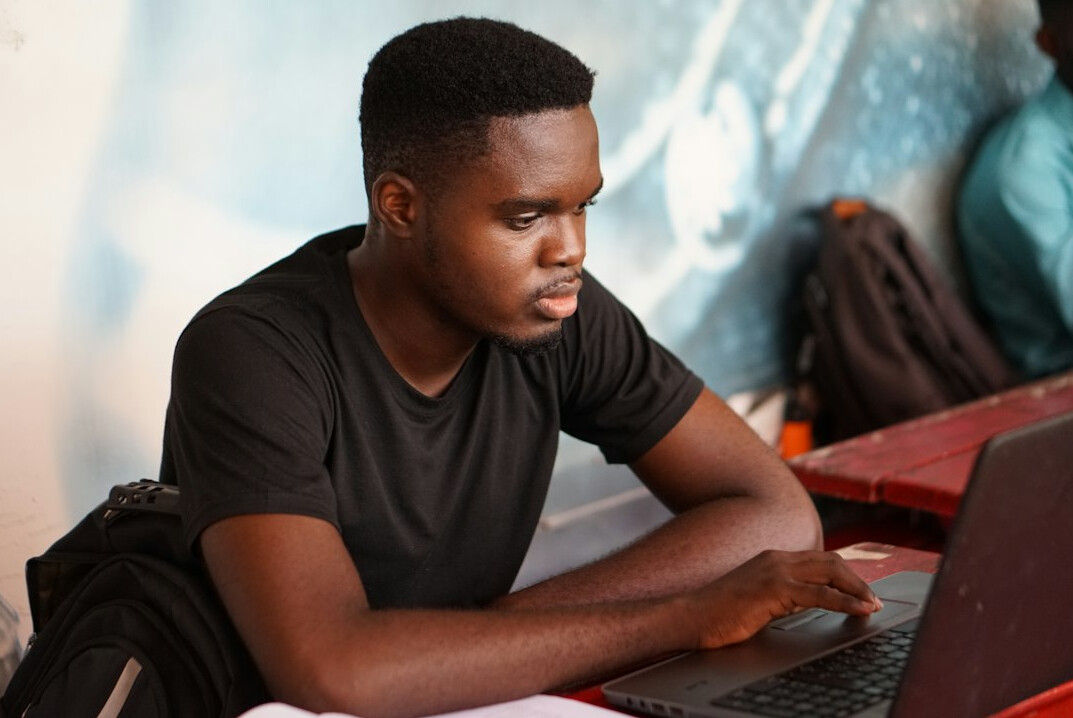 student studying finance course